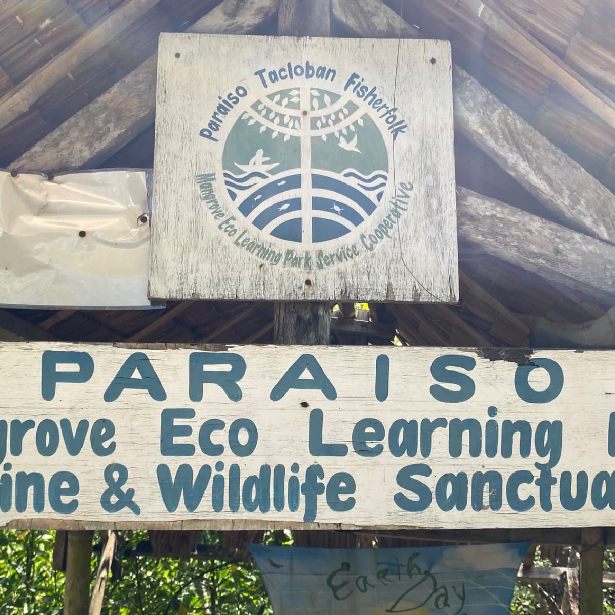 The entrance to Paraiso Mangrove Eco-Learning Park and Wildlife Sanctuary in Barangay Paraiso, San Jose, Tacloban City, where community volunteers have spent more than a decade restoring and protecting the mangrove ecosystem. (Photo by: Dorothy Fabian)