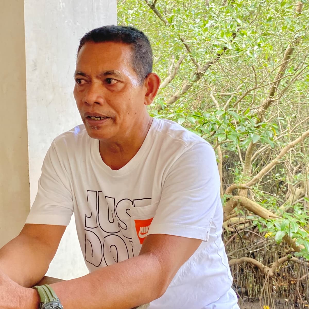 Roque Regis, chairman of the cooperative managing Paraiso Mangrove Eco-Learning Park, has been helping restore and protect the sanctuary since joining its mangrove conservation efforts in 2015. (Photo by: Dorothy Fabian)